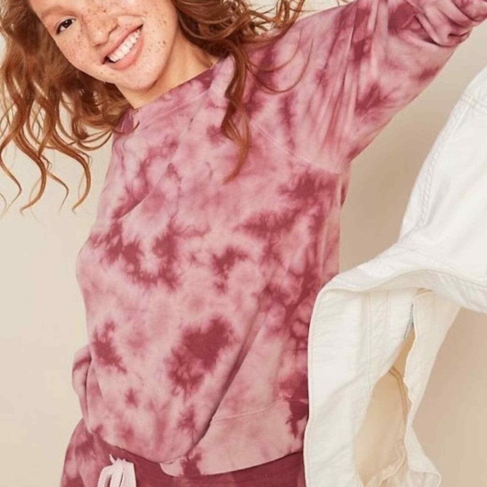 Old Navy Crewneck Sweatshirt Pink Tie Dye